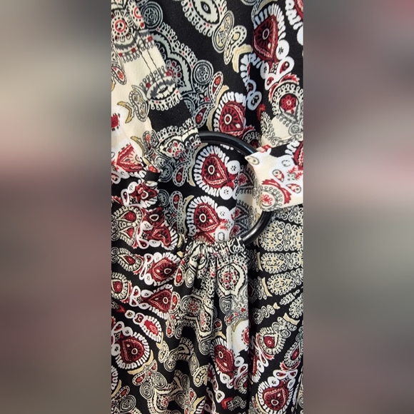 Connected Apparel Faux Wrap Dress 3/4 Sleeve Size 8 - Picture 4 of 8